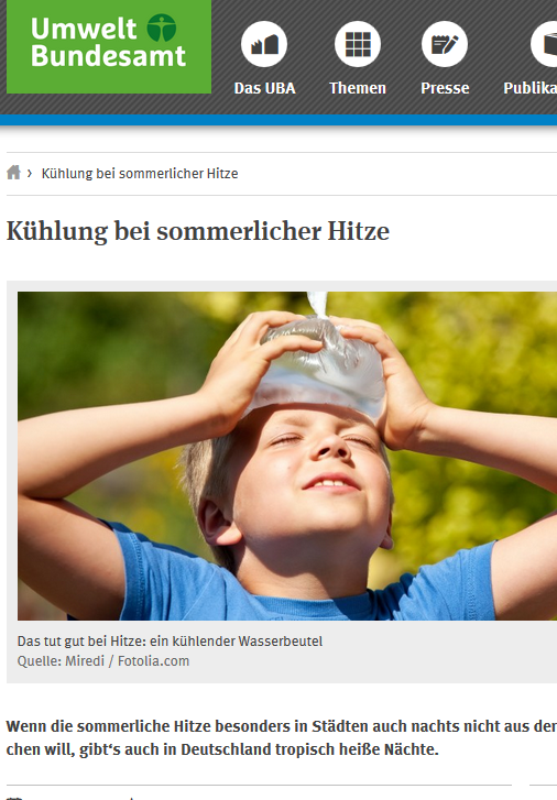 Kühlung bei sommerlicher Hitze
