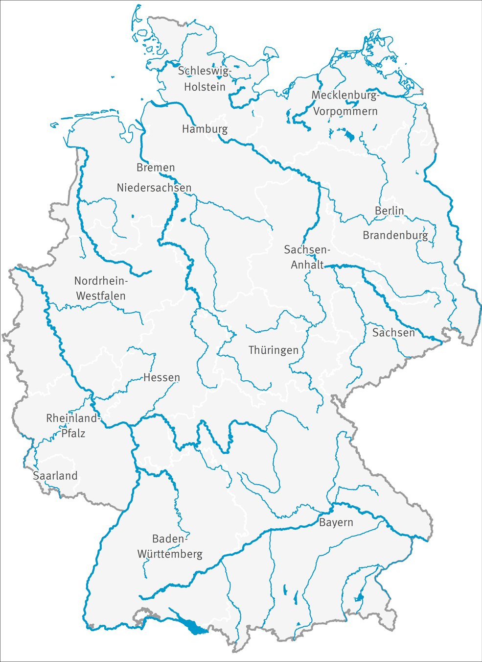 Deutschlandkarte zu Badegewässern