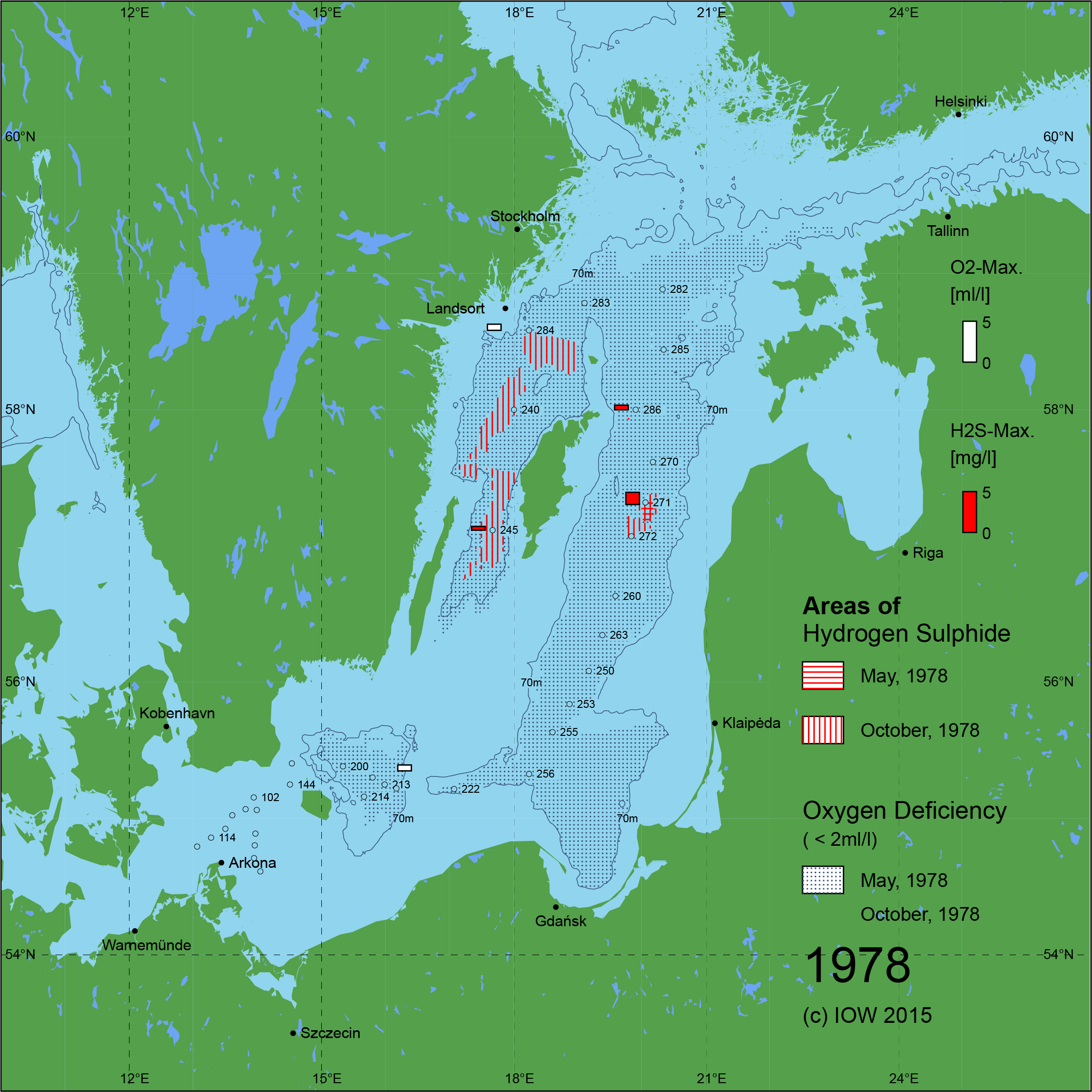 Sauerstoffarme und sauerstofffreie Gebiete in der Ostsee - 1978