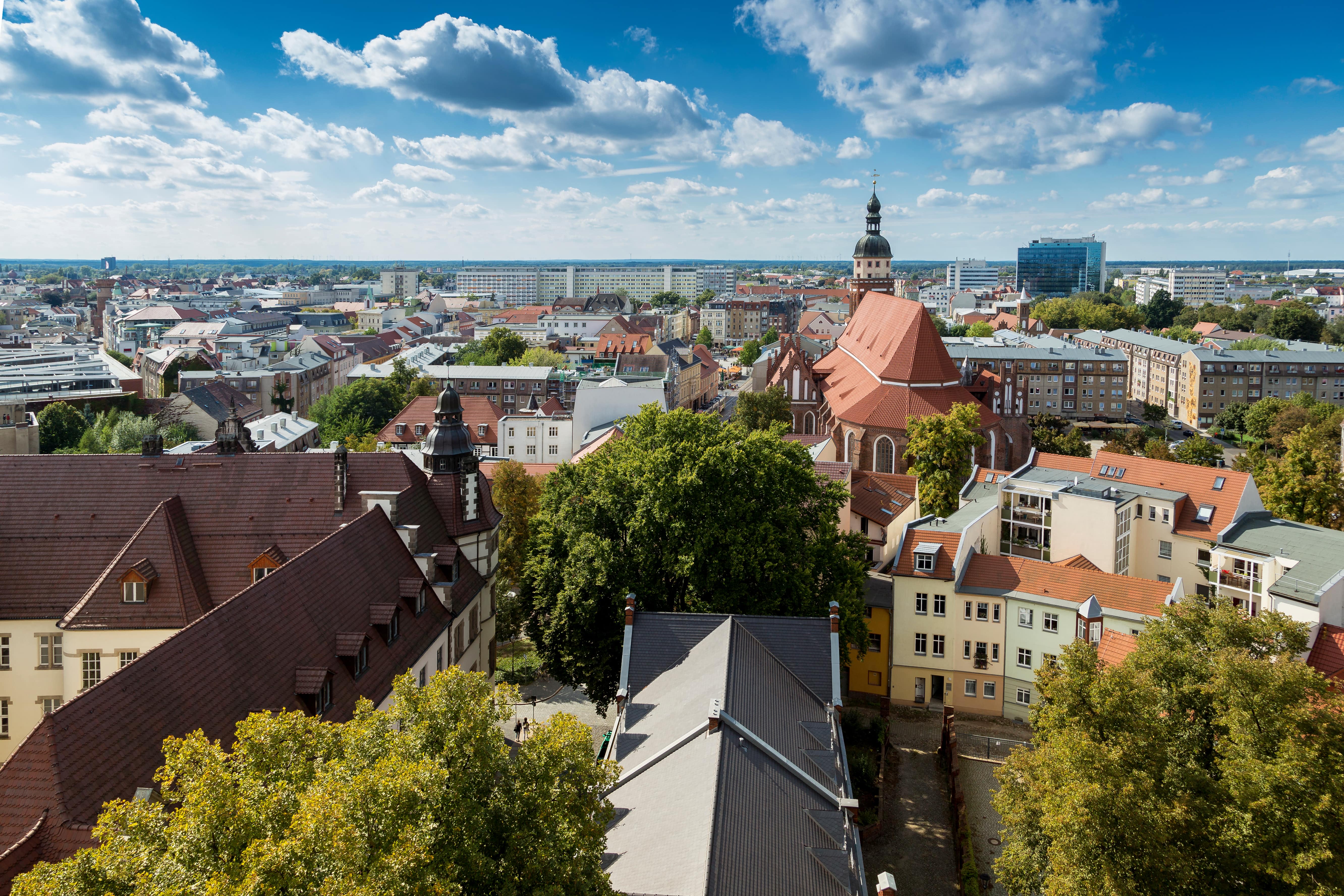 Luftbild der Cottbuser Innenstadt