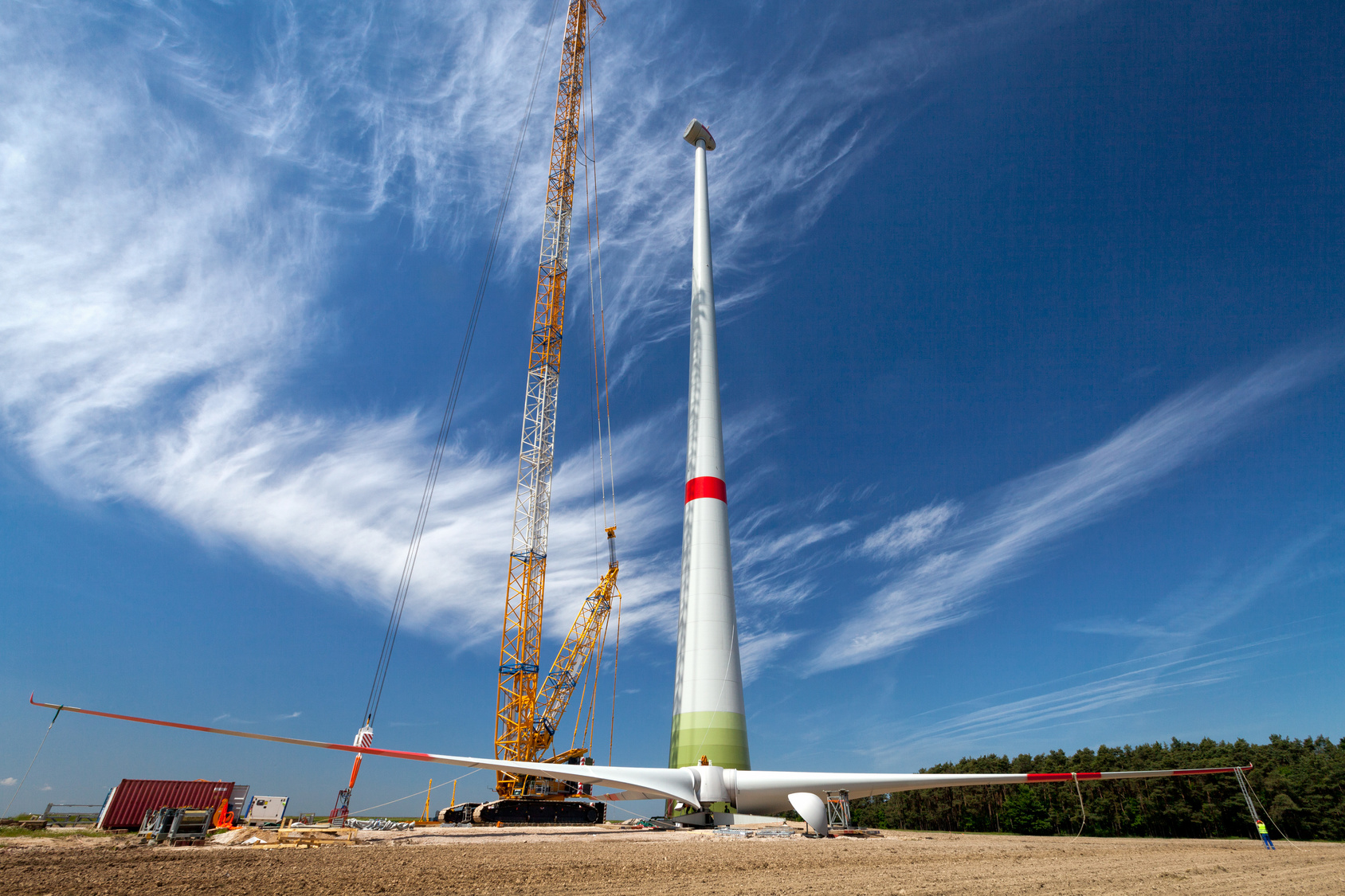 Windenergieanlage im Bau