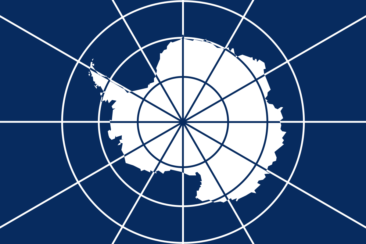 Offizielle Flagge des Antarktis-Vertrages
