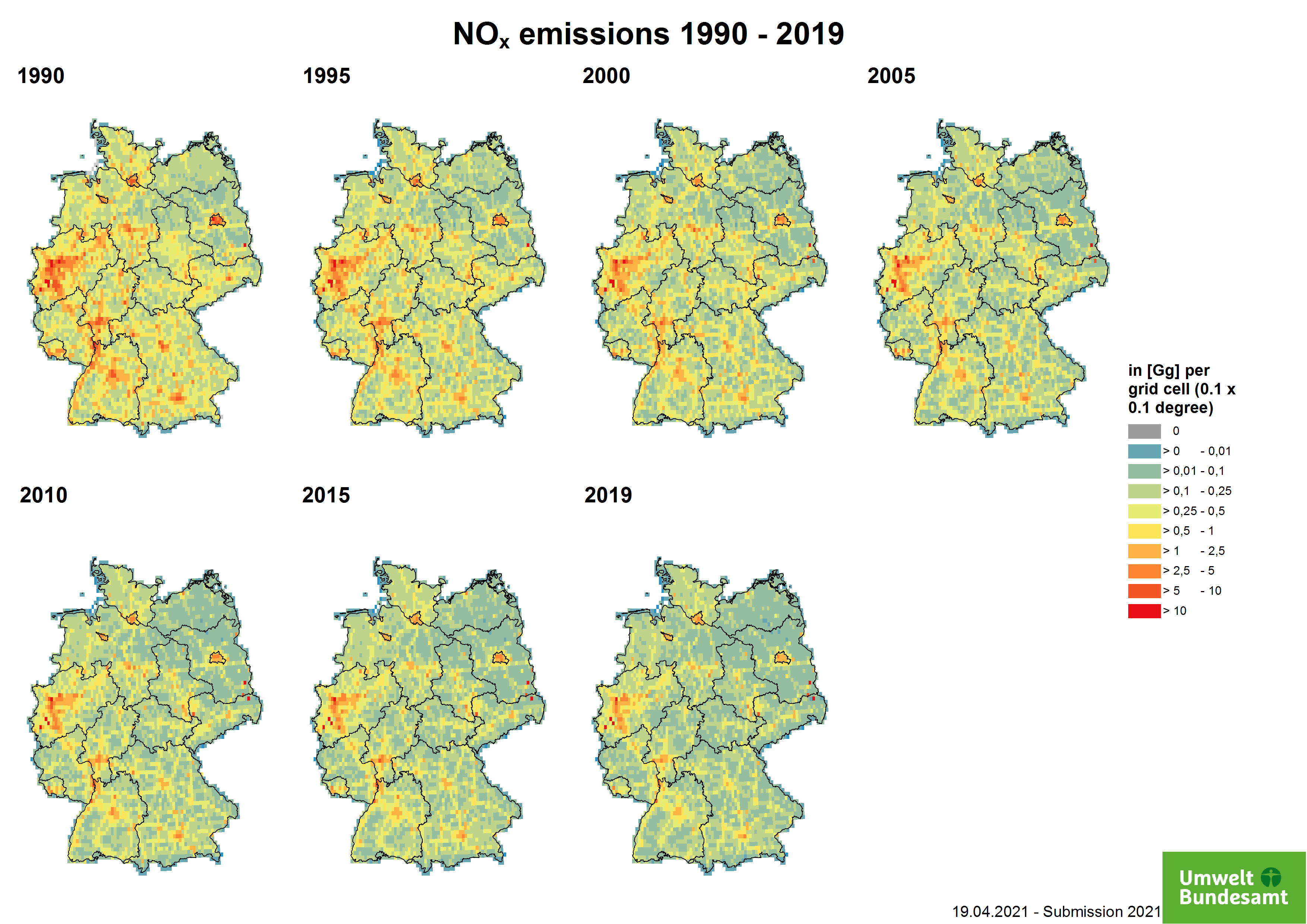 Luftschadstoffbelastung Karte Deutschland NOx