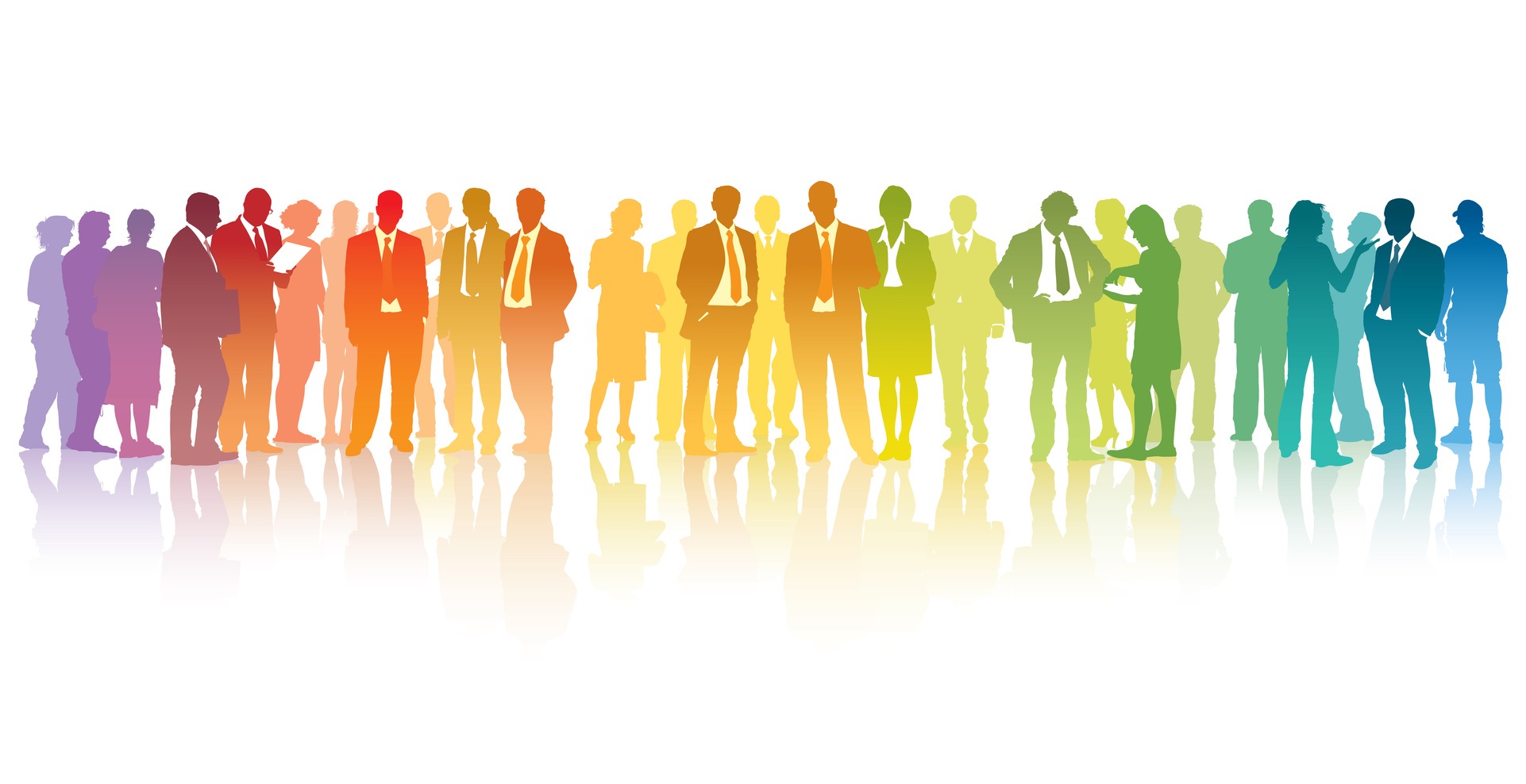stylized people in different colors