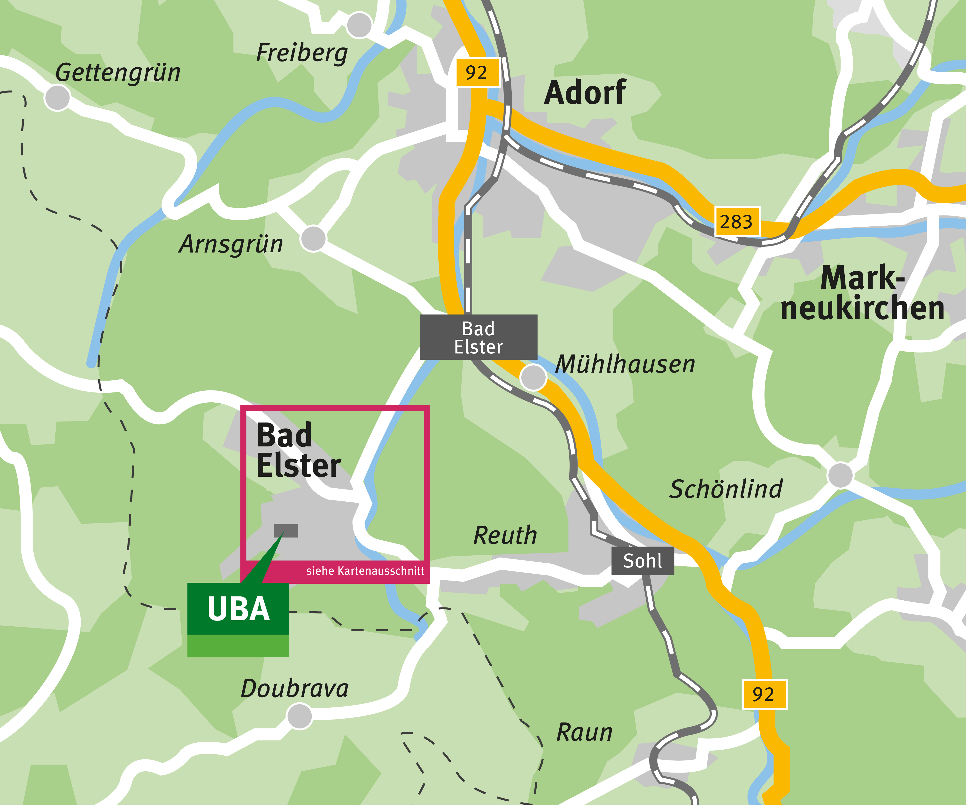 Lageplan Standort des Umweltbundesamtes in Bad Elster