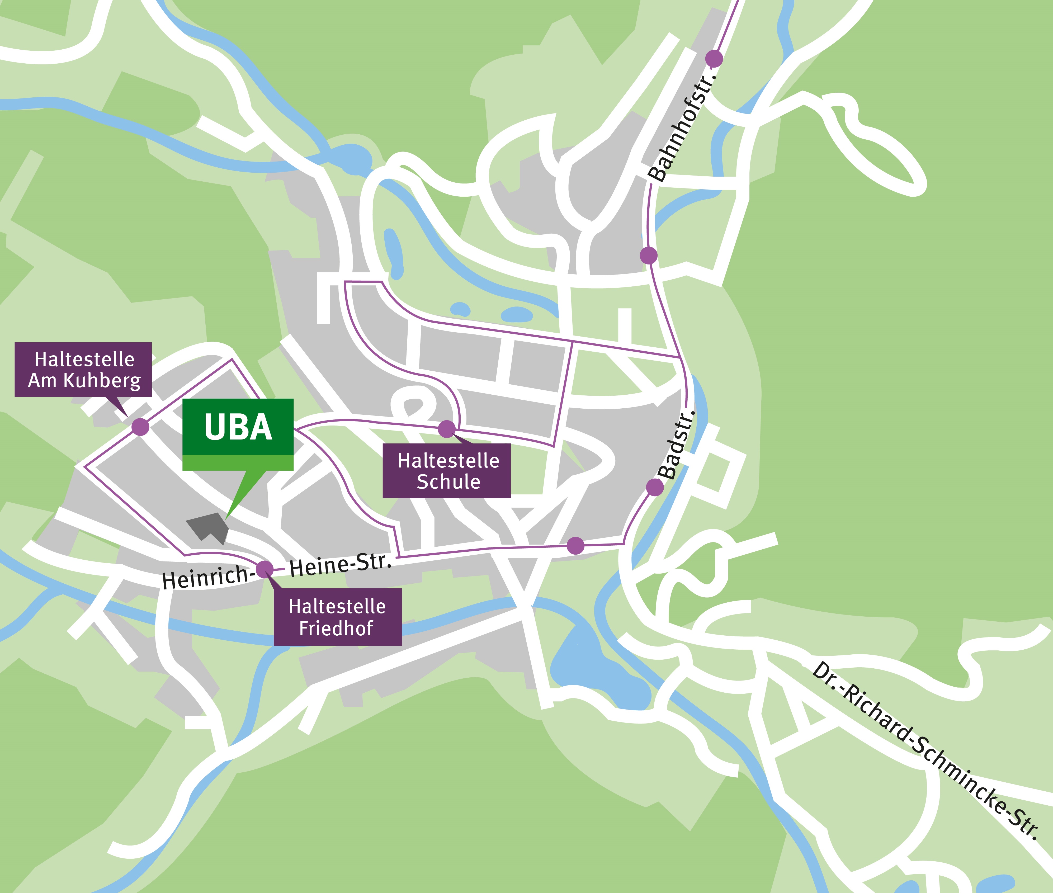 Map of UBA office in Bad Elster: detail