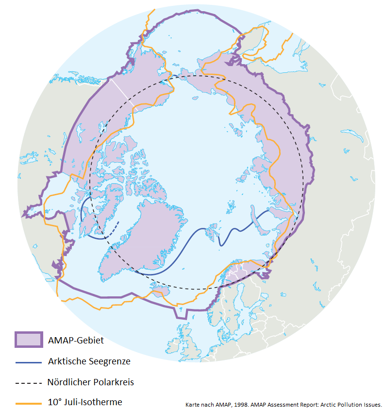 Karte Grenzlinien der Arktis