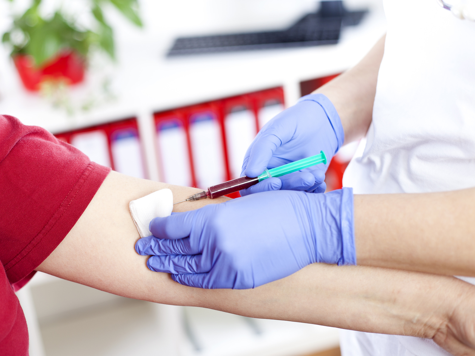 a blood sample is taken from a woman