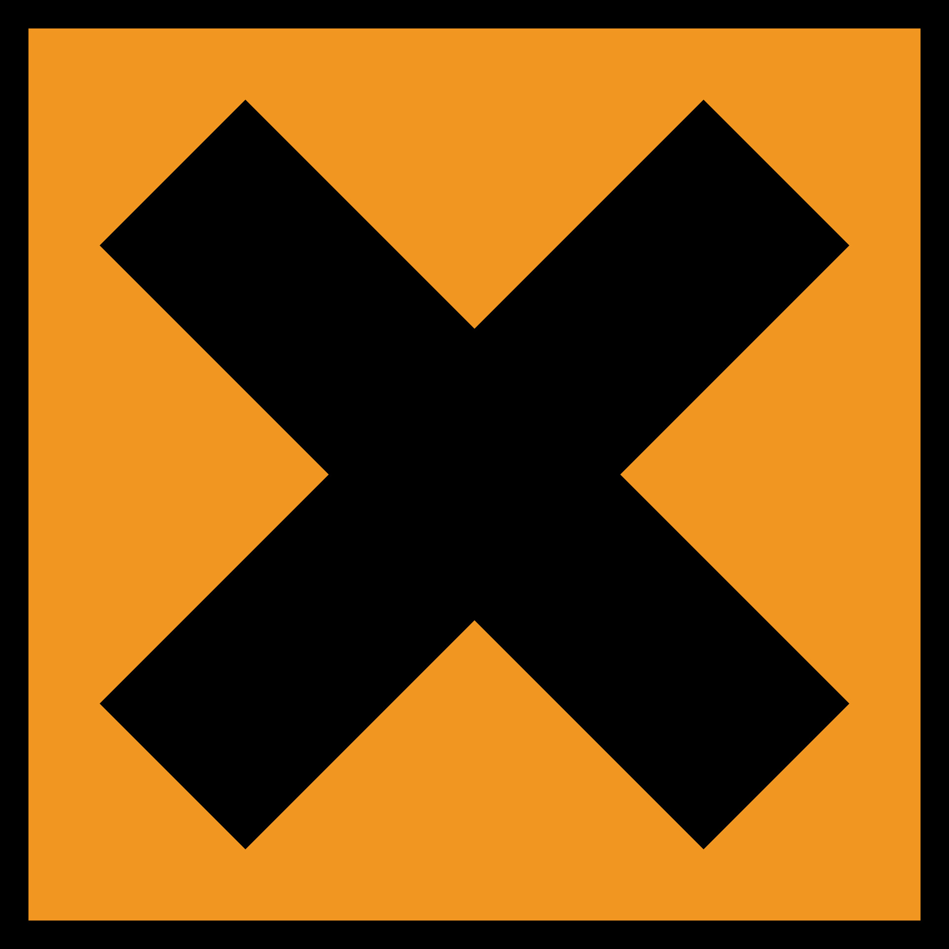 Kreuz auf orangenem Grund