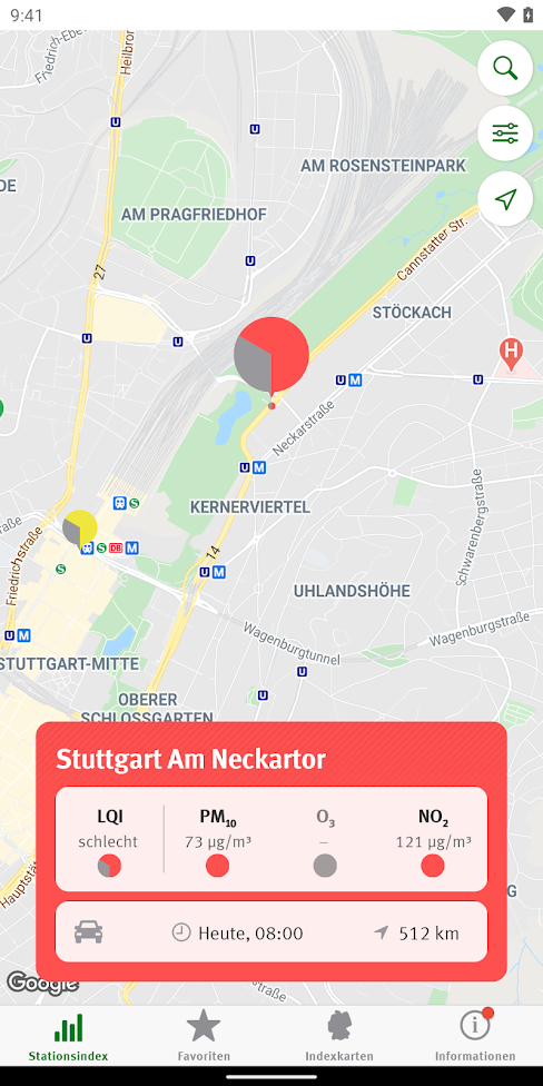 LuftApp - Stationsindex