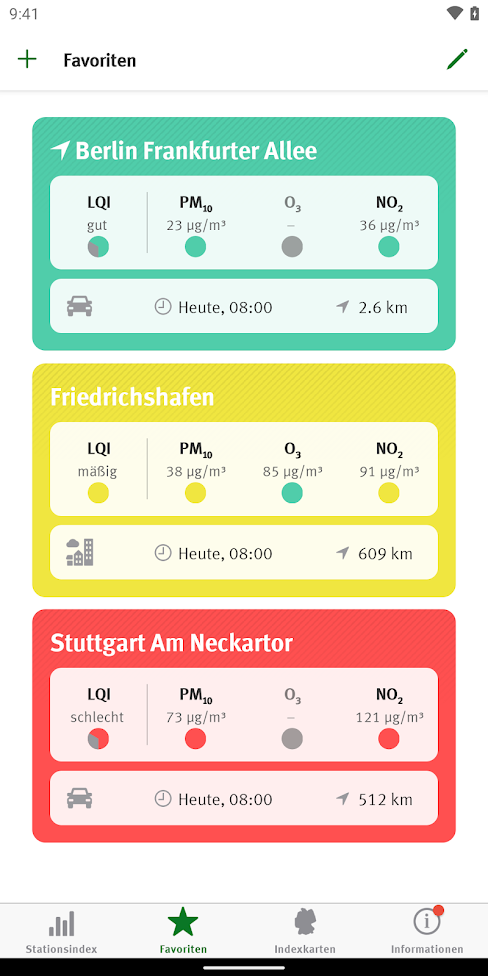 LuftApp - Favoriten