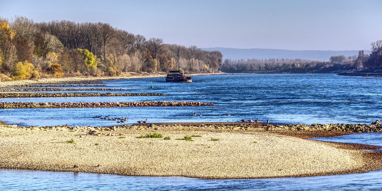 Niedrigwasser am Rhein