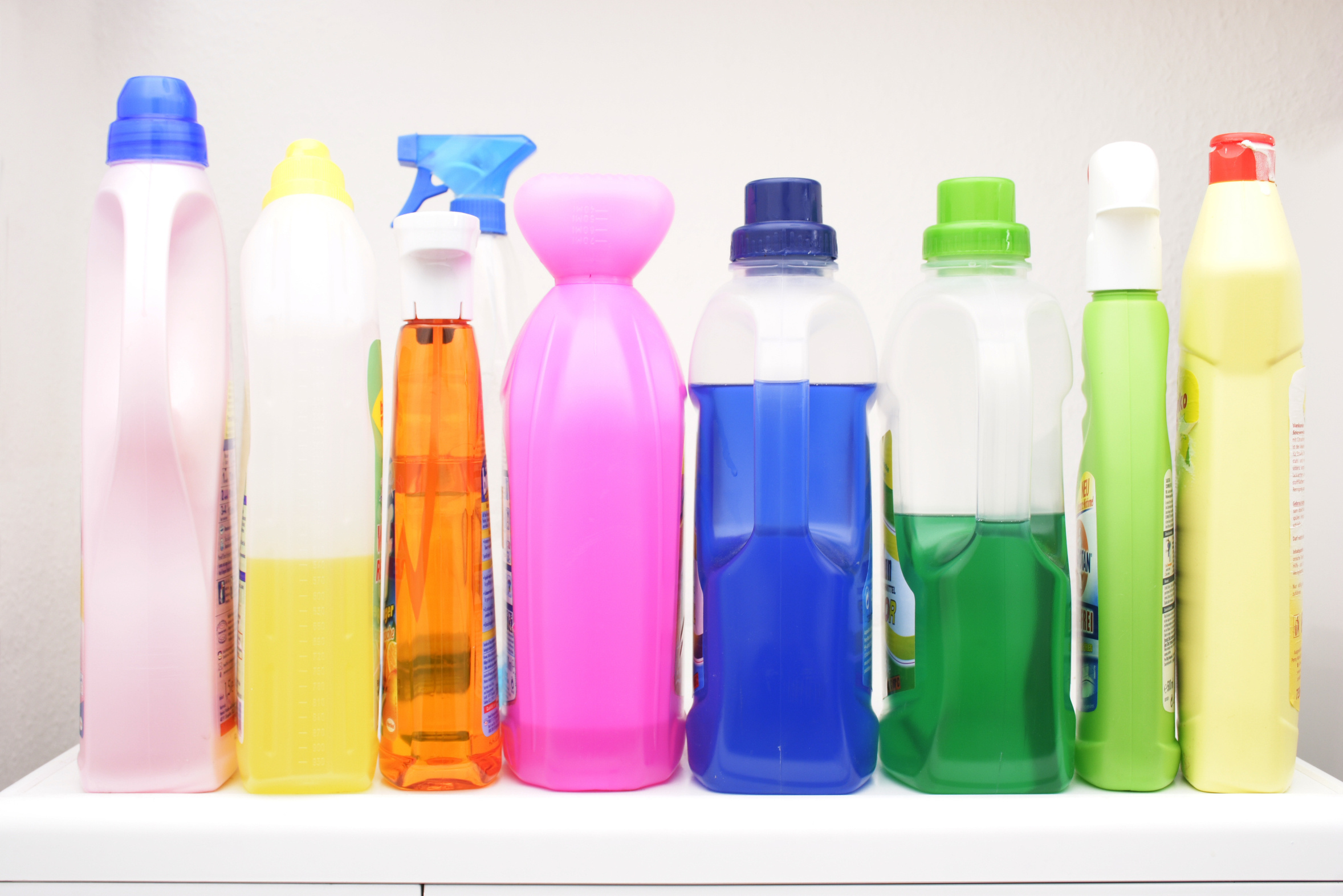 Various liquid detergents and cleaning agents