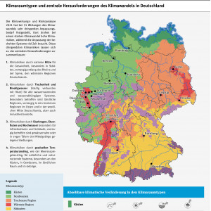 eine Deutschlandkarte zeigt die Klimaraumtypen