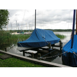 Selbstgebaute Bootshebeanlage für kleine Jollen, Ratzeburger See