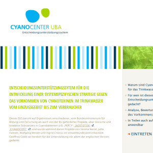 Startseite der Website www.toxische-cyanobakterien.de