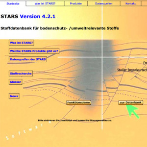 Startseite der Stoffdatenbank STARS