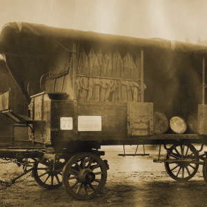 Müllsammelwagen mit Säcken und Wechselböden