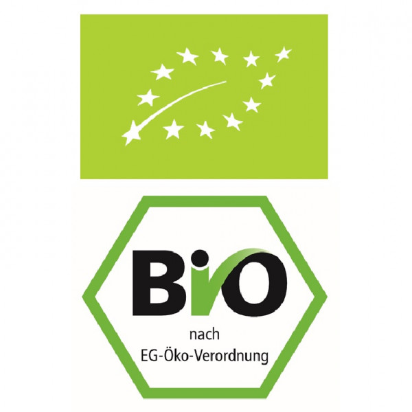 Logos des EU-Bio-Siegels und des deutschen Bio-Siegels