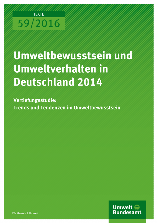 Umweltbewusstsein und Umweltverhalten in Deutschland 2014