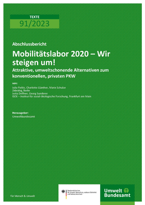 Cover von Texte_91_2023_12_06_2023_ Abschlussbericht_Mobilitätslabor