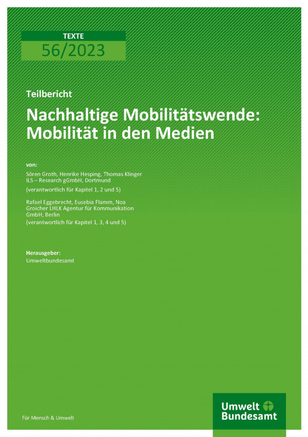 Cover der Publikation Mobilität in den Medien Texte 56/2023