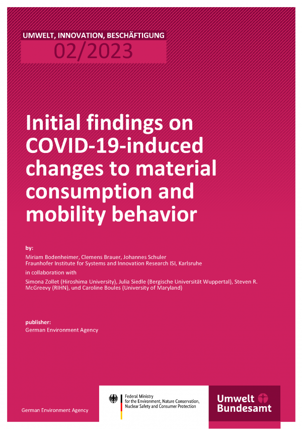 Cover of the Publication COVID induced behavior changes