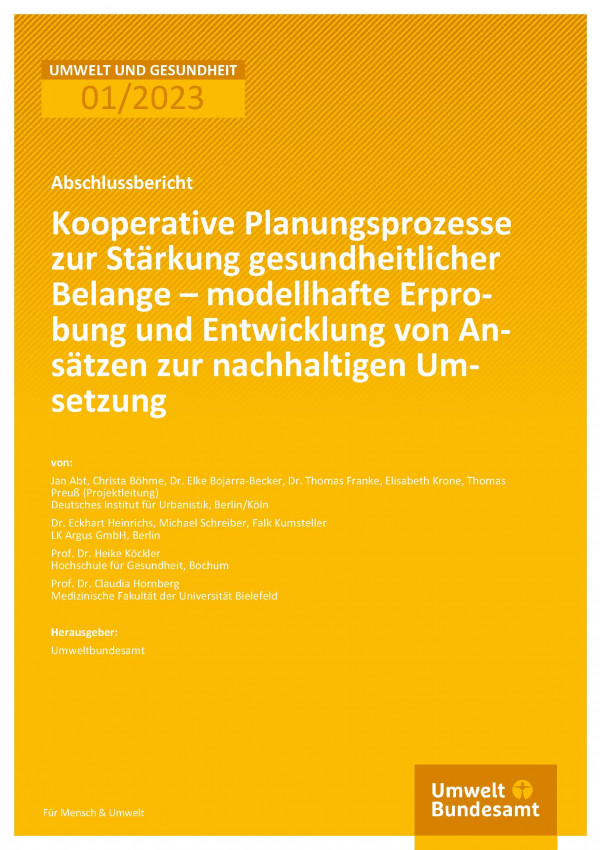 Cover von der Publikation 2023-04-25_UUG_01-2023_Kooperative-Planungsprozesse-Stärkung
