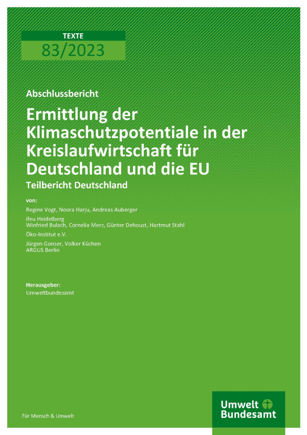 Cover von 2023-06-07_Texte_83_2023_KlimKreis_Teilbericht_Deutschland