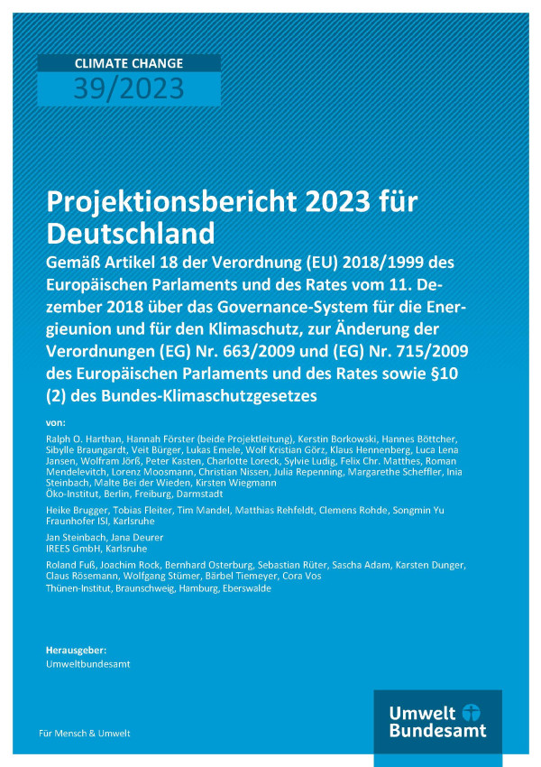 Cover_von_Climate_Change_39_2023_Projektionsbericht_2023