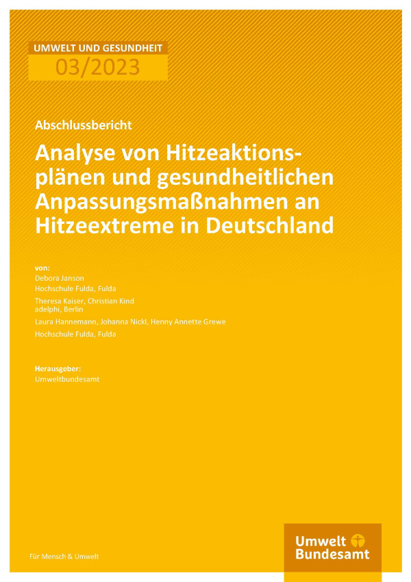 Cover von Bericht 03/2023 aus der Reihe Umwelt & Gesundheit
