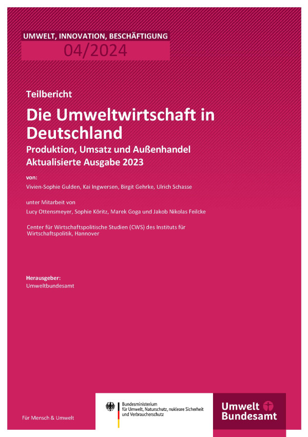Cover des Berichts "Die Umweltwirtschaft in Deutschland"