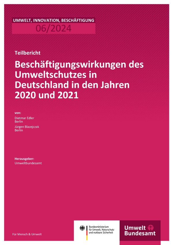 Cover des Berichts "Beschäftigungswirkungen des Umweltschutzes in Deutschland in den Jahren 2020 und 2021"