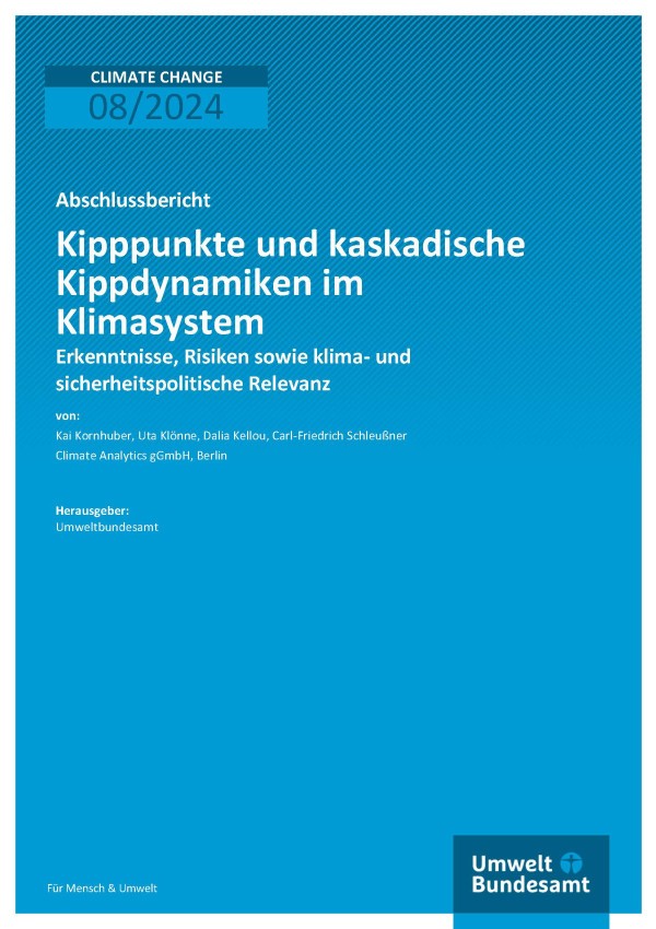 Cover des Berichts "Kipppunkte und kaskadische Kippdynamiken im Klimasystem"