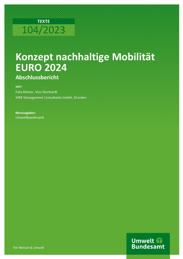 Cover des Berichts "Konzept Nachhaltige Mobilität EURO 2024"