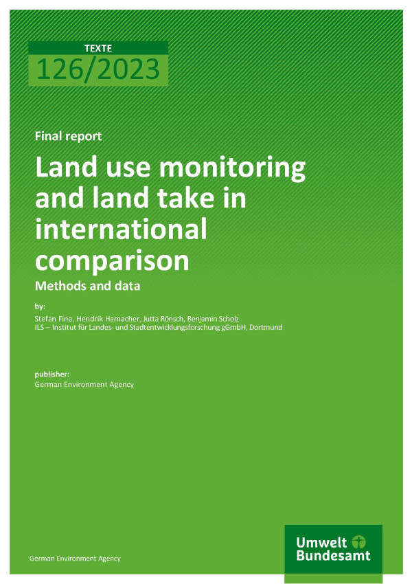 Cover of report "Land use monitoring and land take in international comparison"