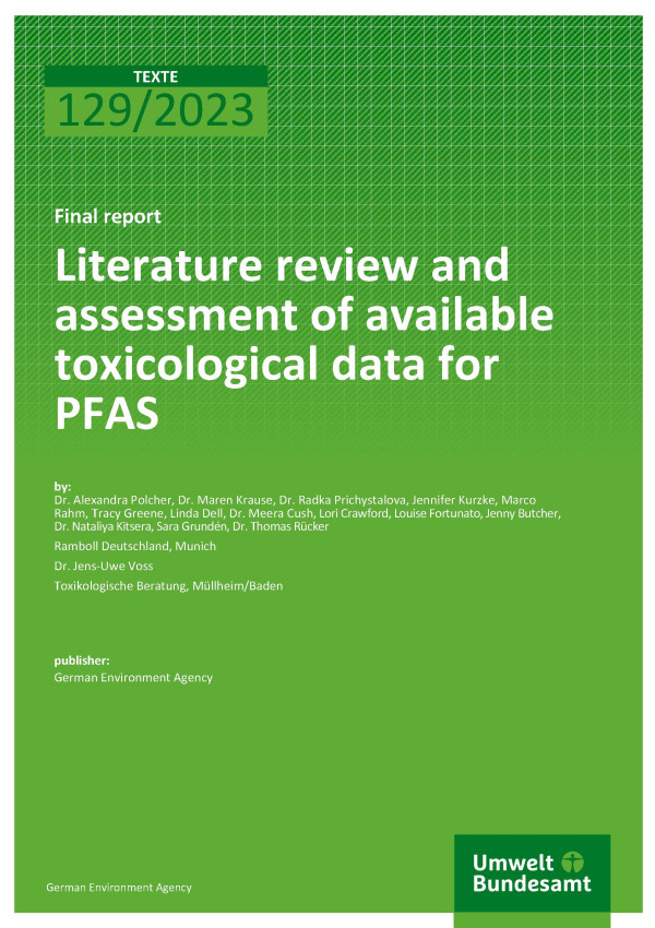 Titel des Berichts "Literature review and assessment of available toxicological data for PFAS"