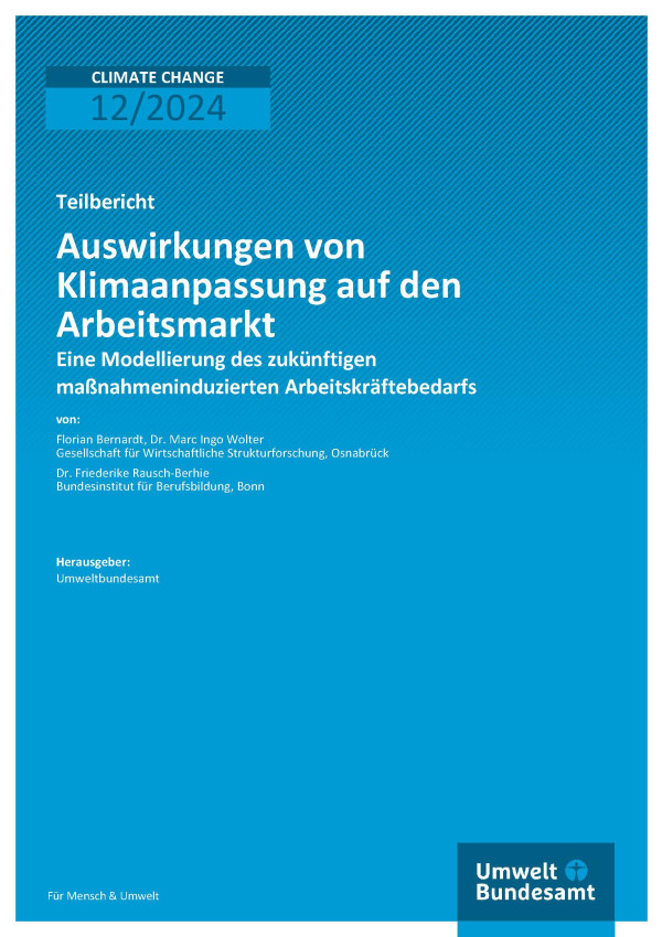 Cover des Berichts "Auswirkungen von Klimaanpassung auf den Arbeitsmarkt"