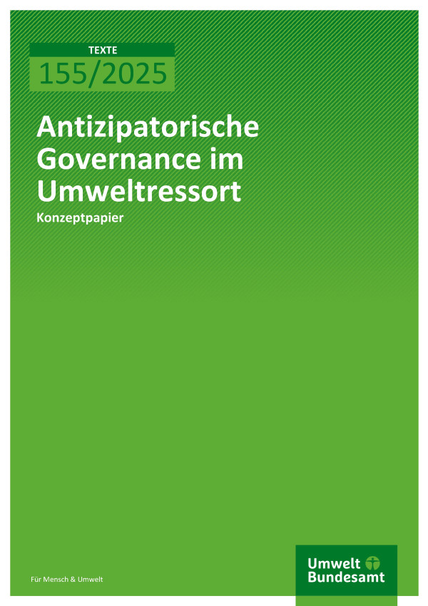 Cover des Berichts "Antizipatorische Governance im Umweltressort"