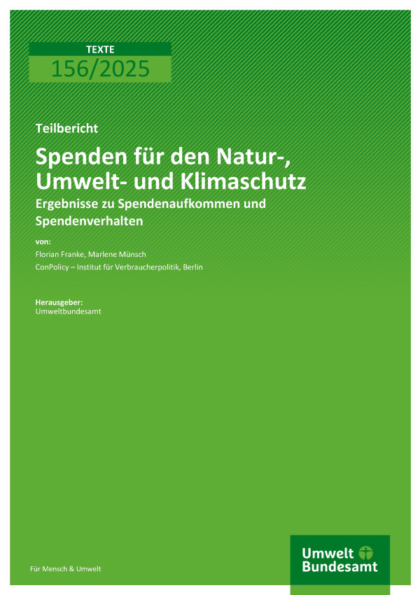Cover des Berichts "Spenden für den Natur-, Umwelt- und Klimaschutz"