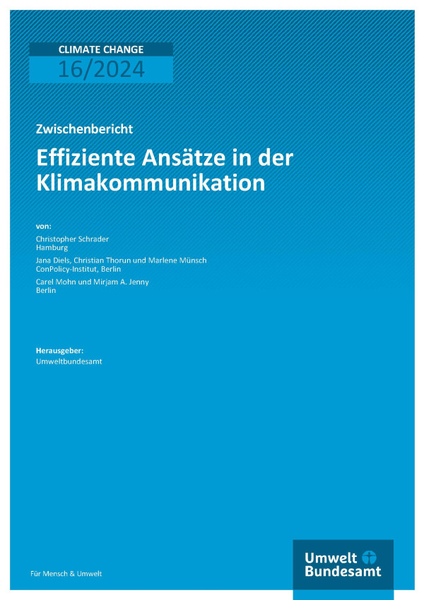 Cover des Berichts "Effiziente Ansätze in der Klimakommunikation"