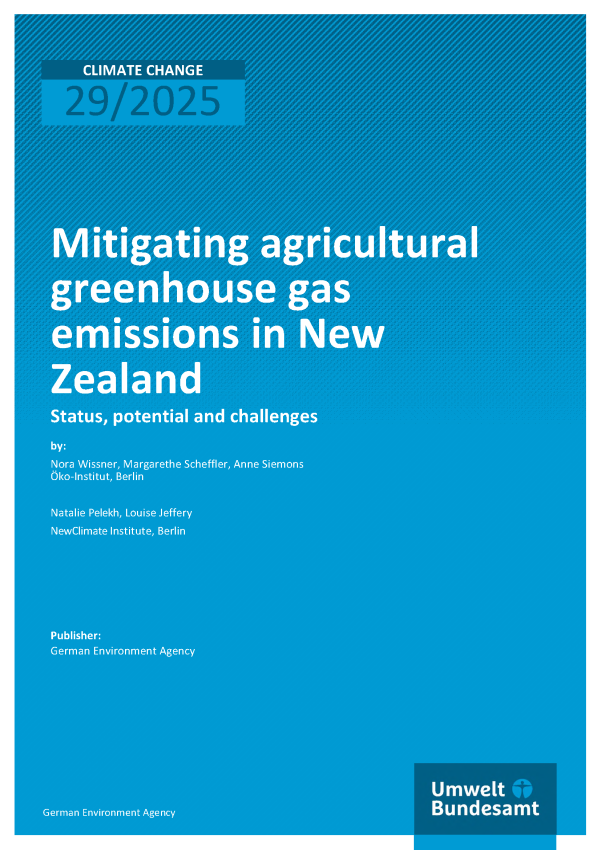 Cover of report "Mitigating agricultural greenhouse gas emissions in New Zealand"