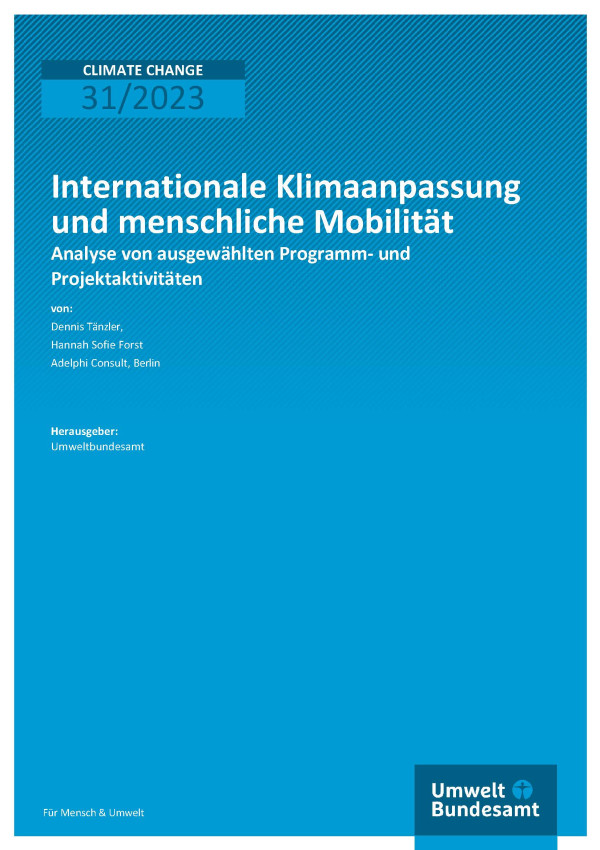 Cover des Berichts "Internationale Klimaanpassung und menschliche Mobilität"