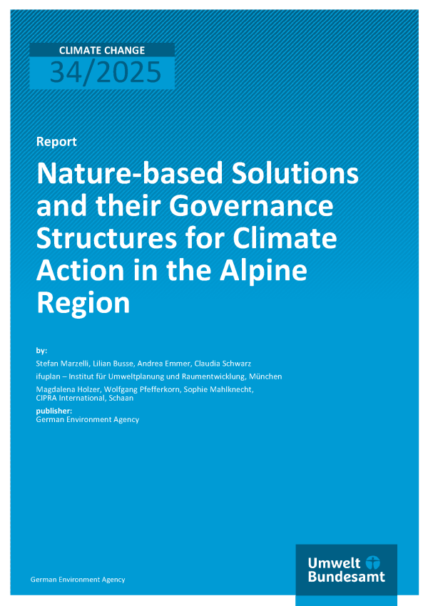 Cover of report "Nature-based Solutions and their Governance Structures for Climate Action in the Alpine Region"