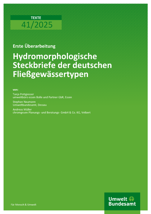 Cover des Berichts "Hydromorphologische Steckbriefe der deutschen Fließgewässertypen"