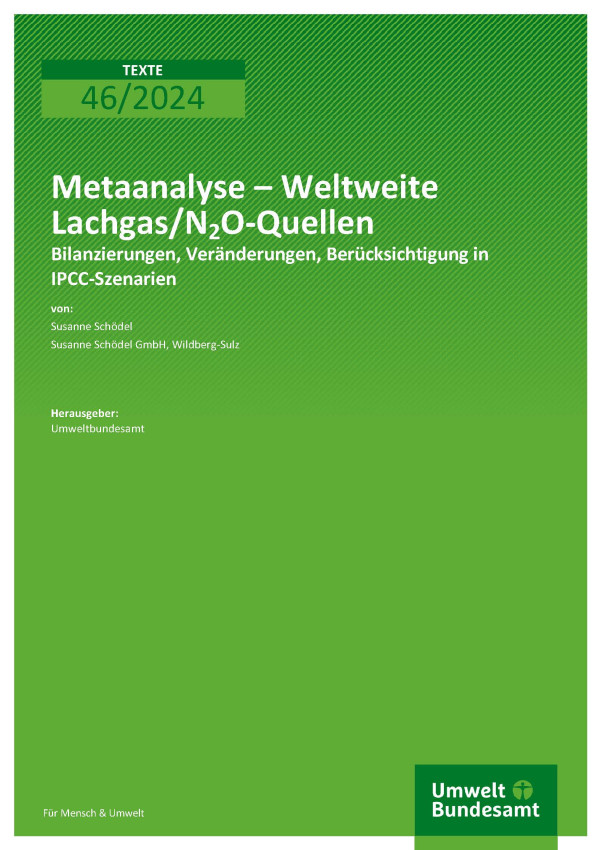 Cover des Berichts "Metaanalyse – Weltweite Lachgas/N2O-Quellen"