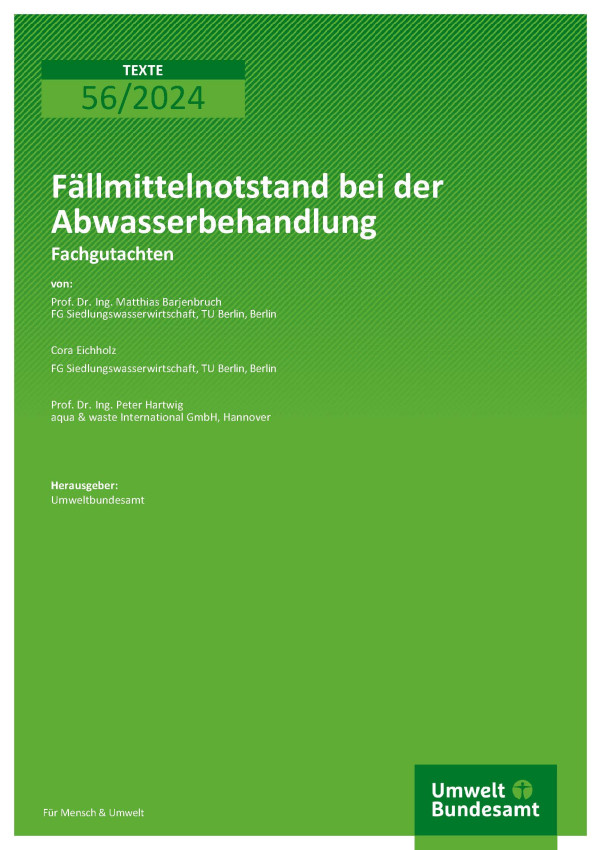 Cover des Berichts "Fällmittelnotstand bei der Abwasserbehandlung"