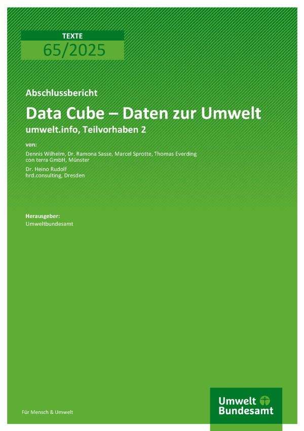 Cover des Berichts "Data Cube – Daten zur Umwelt"