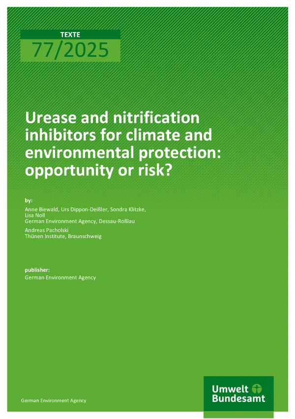 Cover of report "Urease- and nitrification inhibitors for climate and environmental protection: opportunity or risk?"