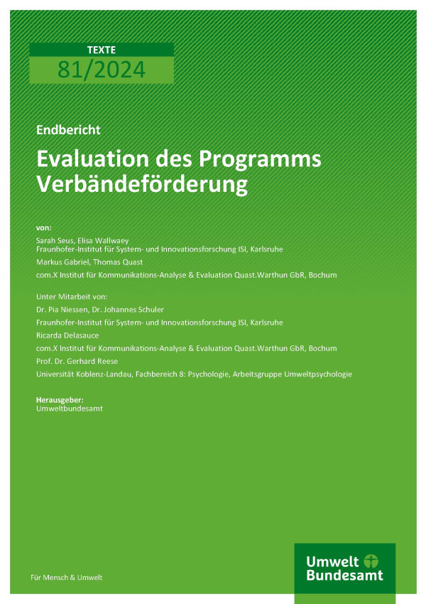 Cover des Berichts "Evaluation des Programms Verbändeförderung"